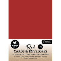 Червени Kоледни Заготовки за Картички с Пликове в Бял Цвят A6 (105 х 148 мм ), по 10 Броя Червени Kоледни Заготовки за Картички с Пликове в Бял Цвят A6 (105 х 148 мм ), по 10 Броя
