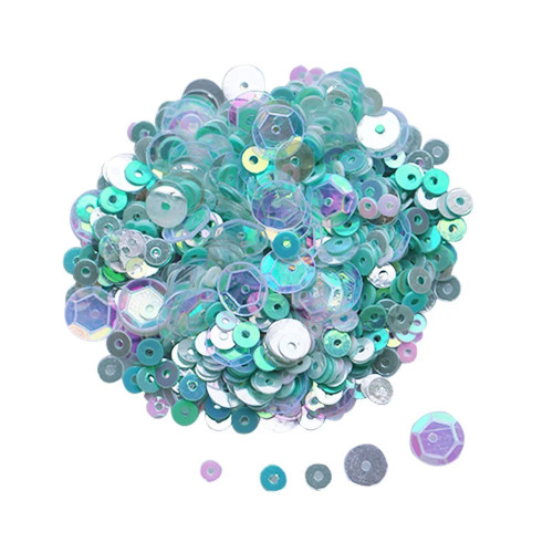 Микс от Блестящи Пайети в Тюркоазени Цветове, 25 Грама Микс от Блестящи Пайети в Тюркоазени Цветове, 25 Грама