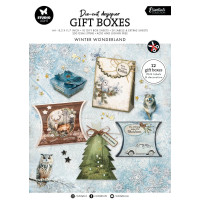 Дизайнерски Коледни Кутии за Подаръци с Изрязани Форми - "Winter Wonderland", DIY, 12 Броя Дизайнерски Коледни Кутии за Подаръци с Изрязани Форми - "Winter Wonderland", DIY, 12 Броя