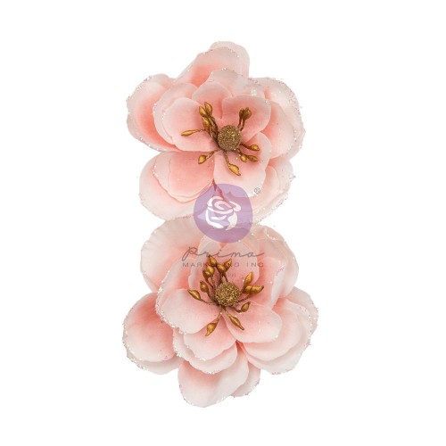 Красиви Цветя в Розов Цвят - " Sweet Strawberries", 2 Броя, 6.5 - 7 см