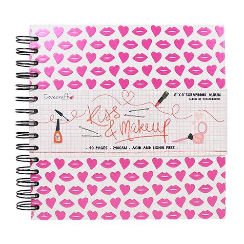 Скрапбук Албум, "Kiss & Makeup", 20.32 х 20.32 см, 40 Листа, 240 gsm