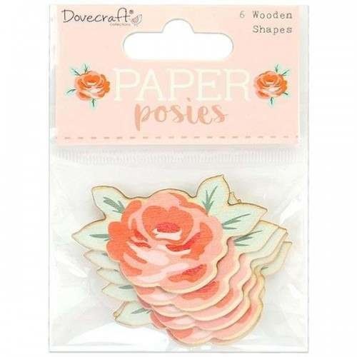 Дървени Фигурки - Рози, 6 Броя Дървени Фигурки - Рози, 6 Броя