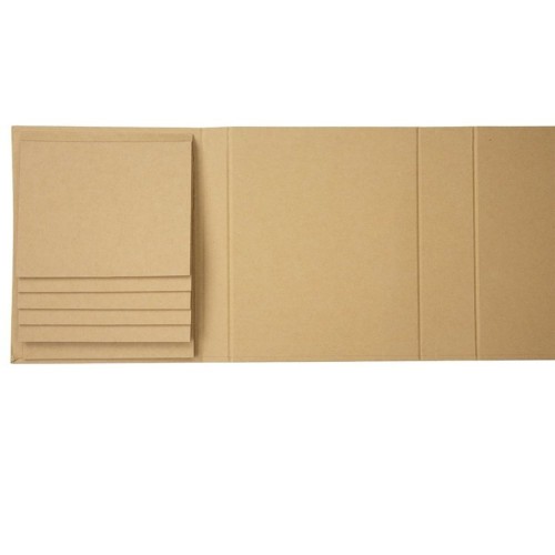 Четворно Сгънат Скрапбук Албум, Крафт с Магнитно Затваряне, 16.50 х 20.30 см