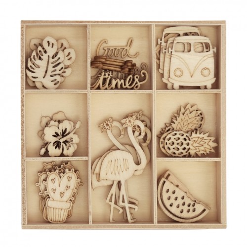 Дървени Формички - DIY, Фламинго, 40 броя Дървени Формички - DIY, Фламинго, 40 броя