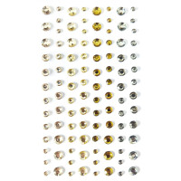 Кристални камъчета, Златни и Сребърни, 3 - 6 мм, 104 Броя