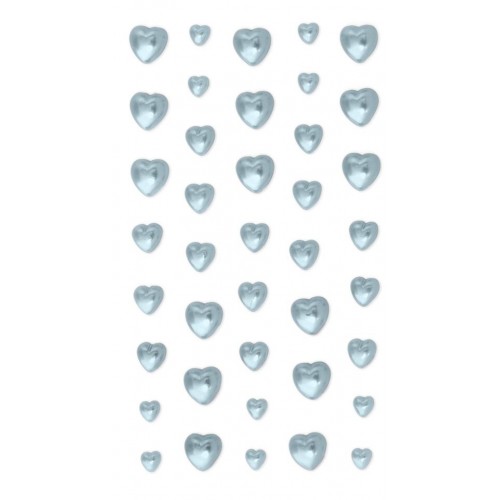 Перлени Сърца - Син Цвят, 40 Броя, 4/5/10 мм Перлени Сърца - Син Цвят, 40 Броя, 4/5/10 мм