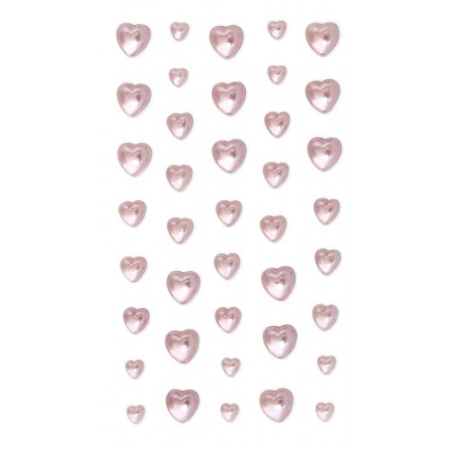 Перлени Сърца - Розов Цвят, 40 Броя, 4/5/10 мм Перлени Сърца - Розов Цвят, 40 Броя, 4/5/10 мм