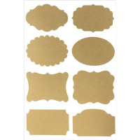 Самозалепващи се Крафт Етикети, 8 Броя