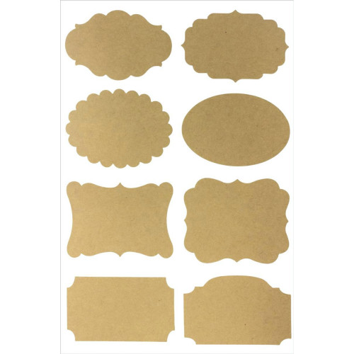 Самозалепващи се Крафт Етикети, 8 Броя