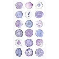 Самозалепващи Стикери - Печати в Светлолилав Цвят, 18 броя