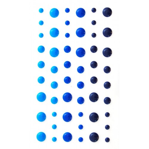 Самозалепващи Камъчета в Син Цвят, 54 Броя,4/7мм Самозалепващи Камъчета в Син Цвят, 54 Броя,4/7мм