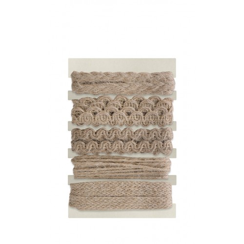 Комплект Дантели от Канап в Натурален Цвят, 5 Броя х 1 м. Комплект Дантели от Канап в Натурален Цвят, 5 Броя х 1 м.