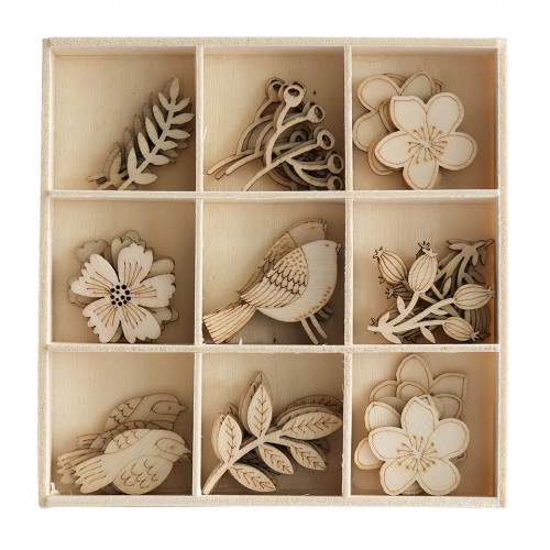 Дървени Фигурки за Декорация - Градина, 45 бр. Дървени Фигурки за Декорация - Градина, 45 бр.