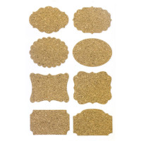 Самозалепващи Етикети от Корк, 8 Броя Самозалепващи Етикети от Корк, 8 Броя