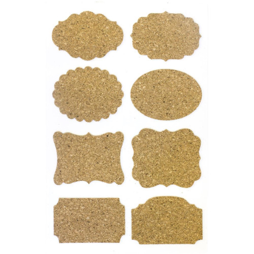 Самозалепващи Етикети от Корк, 8 Броя Самозалепващи Етикети от Корк, 8 Броя