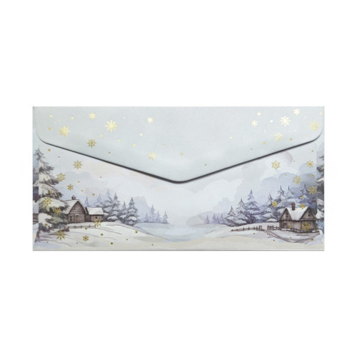 Коледни Декоративни Пликове - Зимна Приказка, DL - Формат, 110 х 220 мм, 120 гр./кв.м., 10 Броя