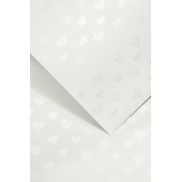 Дизайнерска Хартия, Сребърна с Перлени Сърца, 20 Листа, A4 Формат, 220 гр./м2 Дизайнерска Хартия, Сребърна с Перлени Сърца, 20 Листа, A4 Формат, 220 гр./м2