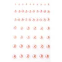 Самозалепващи Розови Перлички, 54 Броя, 3/5/6/7мм