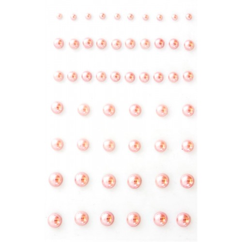 Самозалепващи Розови Перлички, 54 Броя, 3/5/6/7мм Самозалепващи Розови Перлички, 54 Броя, 3/5/6/7мм