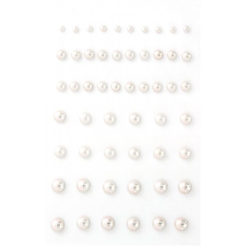 Самозалепващи Перлички в Кремав Цвят, 54 Броя, 3/5/6/7мм Самозалепващи Перлички в Кремав Цвят, 54 Броя, 3/5/6/7мм