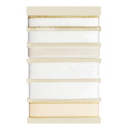 Панделки, Кремав, Бели, Златни, Комплект - 6 Вида по 1,5 м