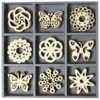 Дървени Фигурки "Пеперуди", 45 Броя