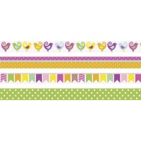 Цветно Тиксо с 4 Мотива - Птици, 15мм/5м, 4 Броя Цветно Тиксо с 4 Мотива - Птици, 15мм/5м, 4 Броя