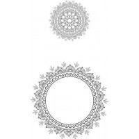 Печати за Картички, Комплект с 2 Броя, Кръгли Рамки, Дизайн 3