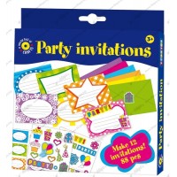 Творчески комплект - Покани за парти, 12 броя Творчески комплект - Покани за парти, 12 броя