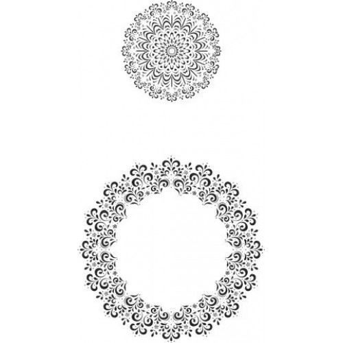 Печати за Картички, Комплект с 2 Броя, Кръгли Рамки, Дизайн 4 Печати за Картички, Комплект с 2 Броя, Кръгли Рамки, Дизайн 4