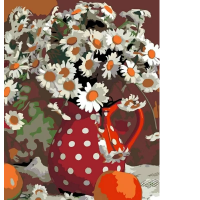Комплект за Рисуване по Номера, Букет от Маргаритки, 2-ра степен на Сложност