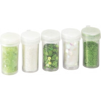 Комплект с Брокат и Пайети, 5 x 4 гр., Бяло и Зелено Микс Комплект с Брокат и Пайети, 5 x 4 гр., Бяло и Зелено Микс